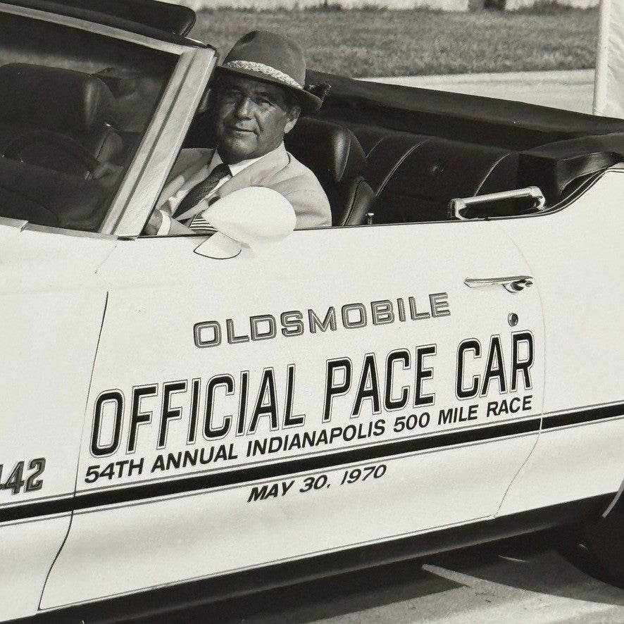 Vintage Indy 500 Racing Photo 1970 Oldsmobile Official Pace Car Photograph