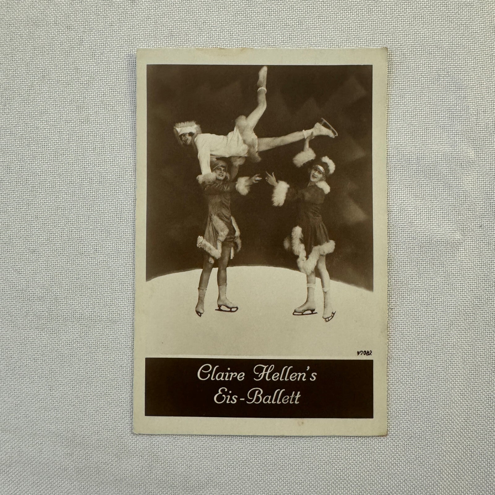 Vintage Ice Skating Dancing Ice Ballet Claire Hellen Circus Performer Postcard