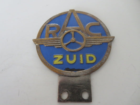 Vintage Regionale Automobielsport Club Zuid Car Club Grille Badge Emblem Dutch 