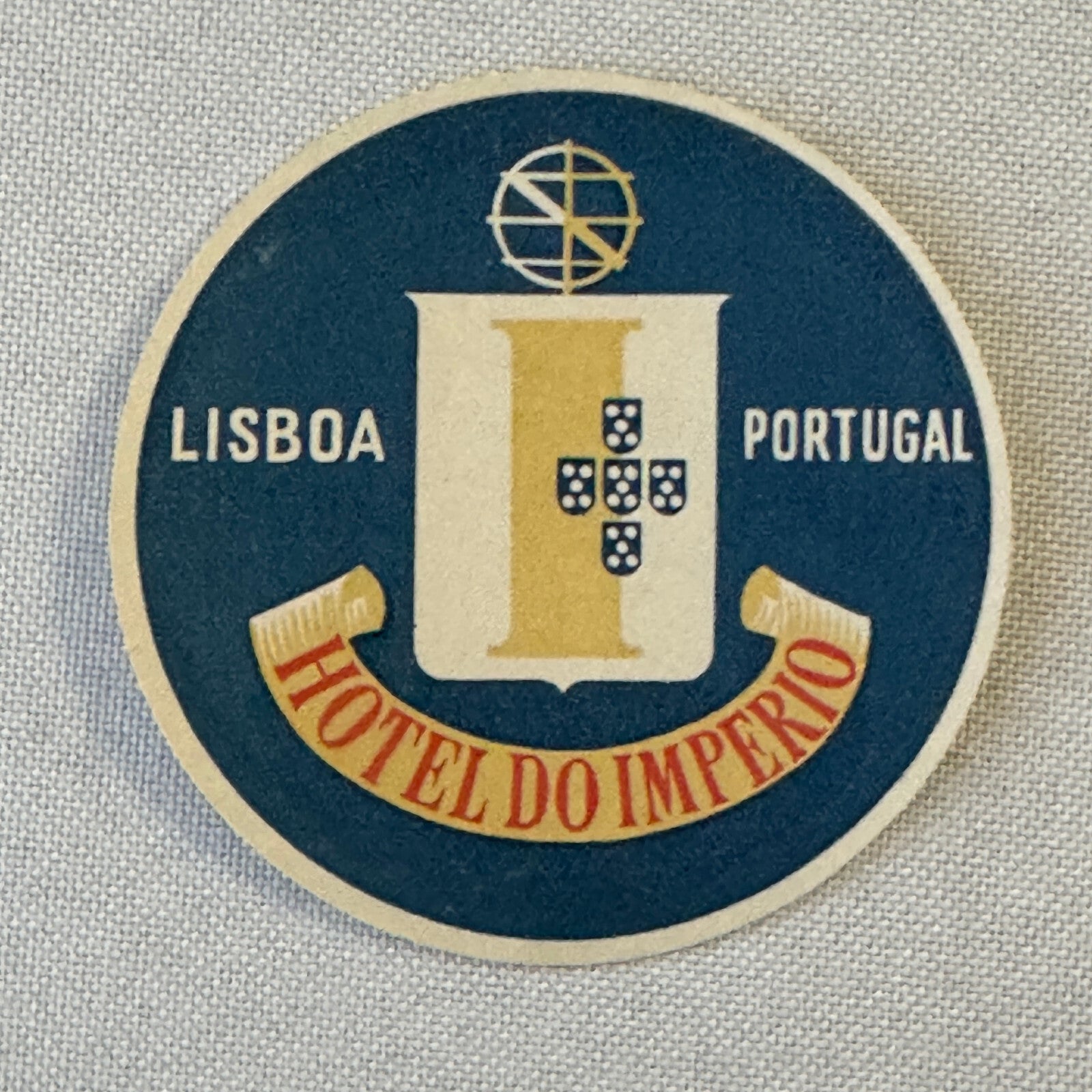 Vintage Hotel Travel Luggage Label Hotel Do Imperio Lisboa Portugal