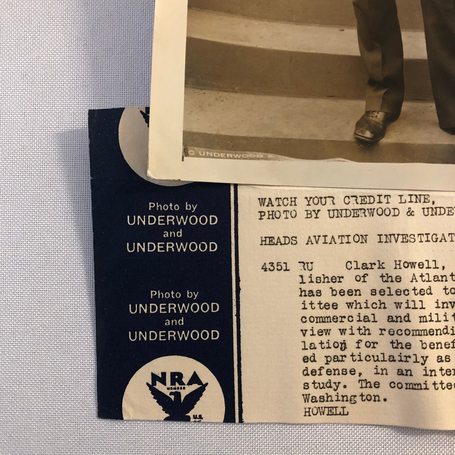 Press Photo Photograph Atlanta Journal Publisher Aviation Legislation Underwood