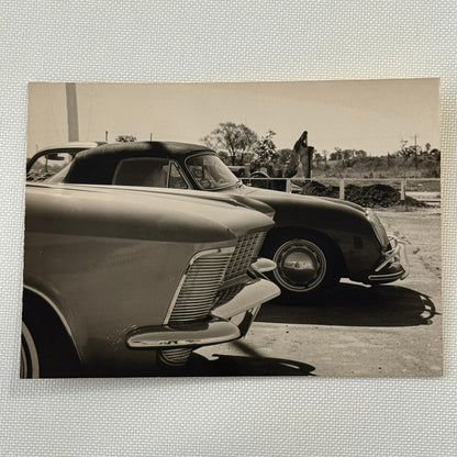 Porsche 356 and Buick Riviera Car Photo Photograph Print Vintage
