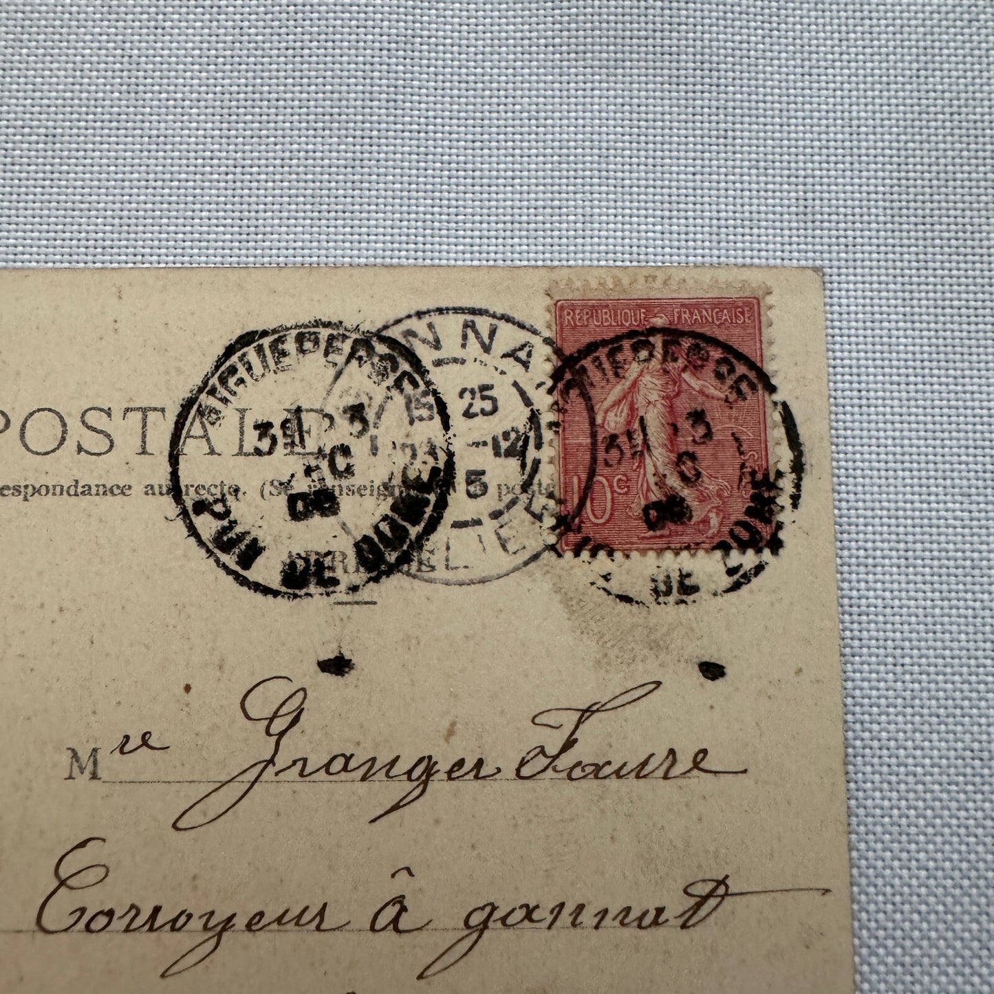 1905 Gordon Bennet Cup Circuit D'Auvergne Postcard Post Card Vintage Posted