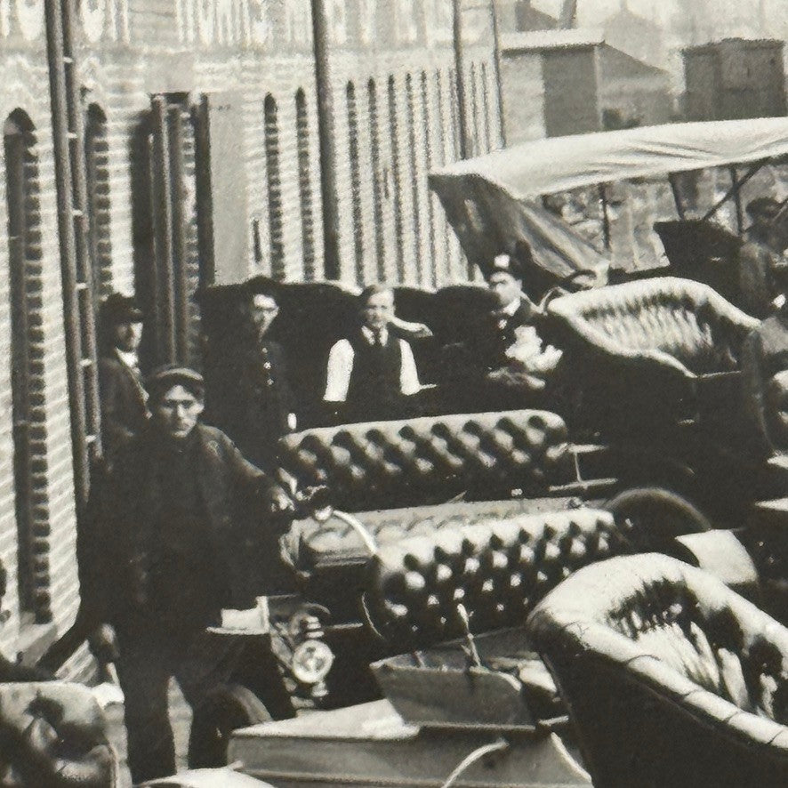 1906 Oldsmobile Car Photo Photograph Print Vintage Factory Plant Boxcar Train GM
