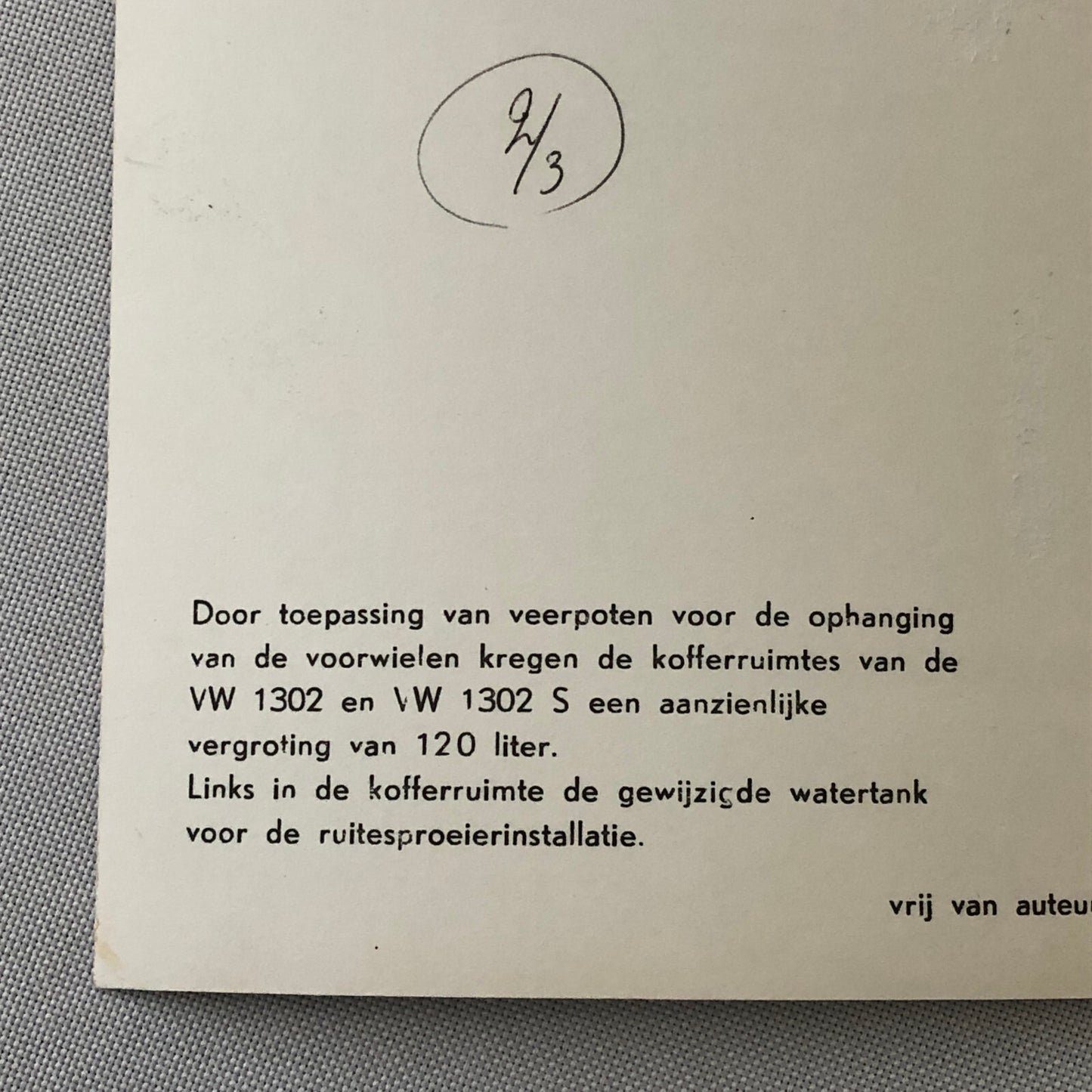 Vintage Volkswagen VW Beetle Factory Press Photo Photograph DUTCH Caption