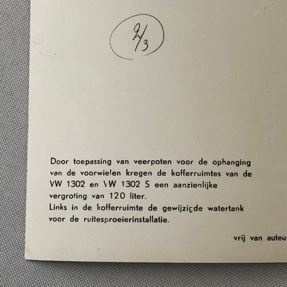 Vintage Volkswagen VW Beetle Factory Press Photo Photograph DUTCH Caption