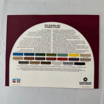 1975 Chrysler Cordoba Car Sales Brochure Catalog Advertising