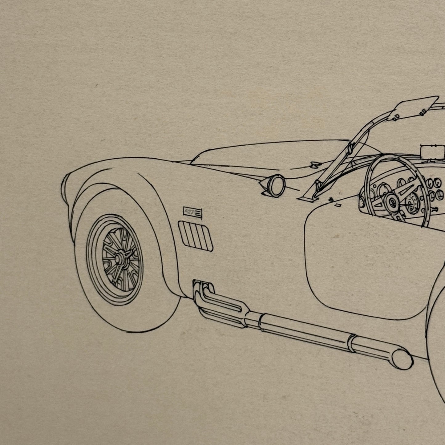 AC Cobra Illustration Art Drawing Hand Drawn Robert Preis Vintage