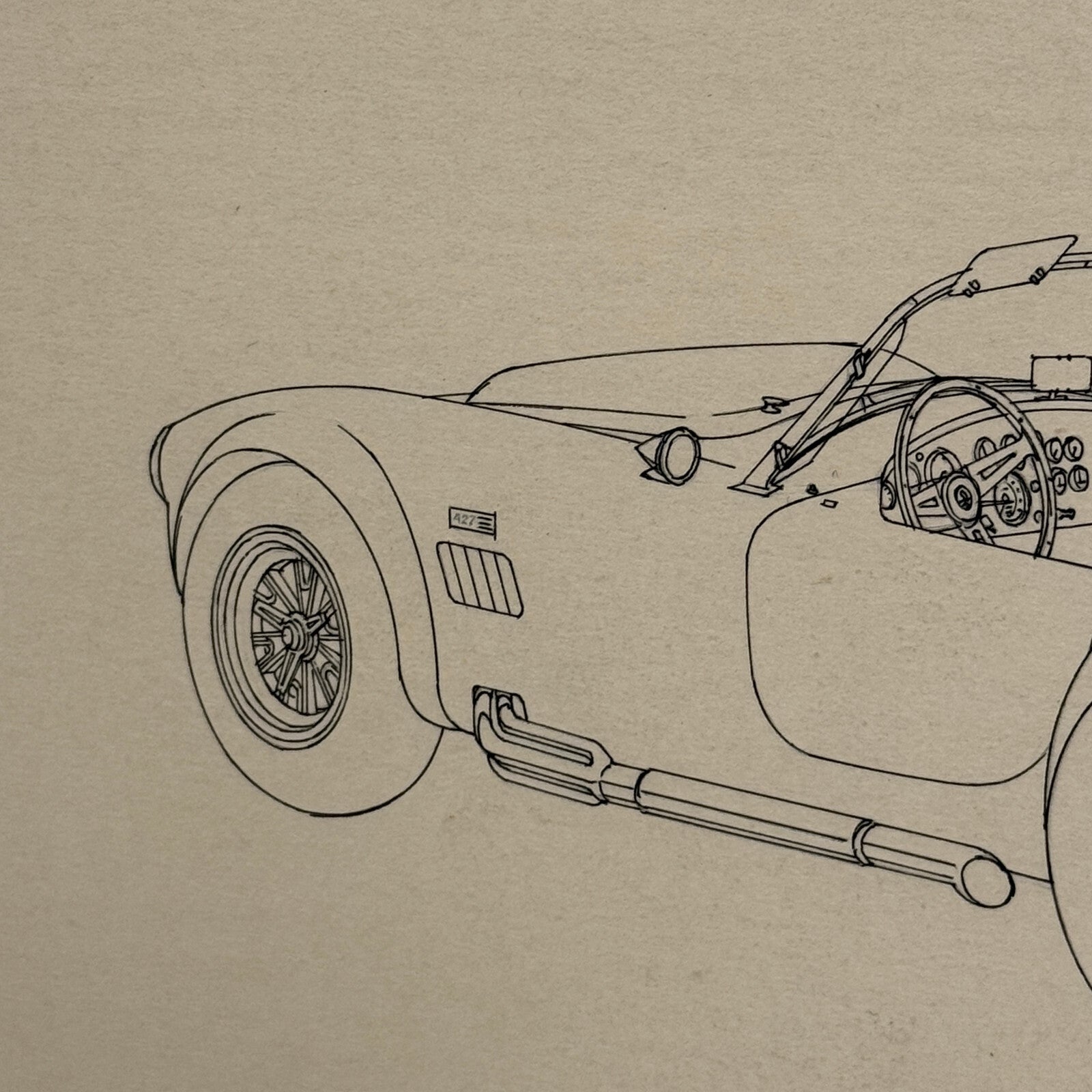 AC Cobra Illustration Art Drawing Hand Drawn Robert Preis Vintage