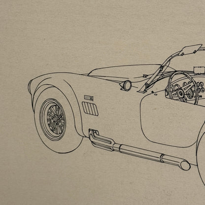 AC Cobra Illustration Art Drawing Hand Drawn Robert Preis Vintage