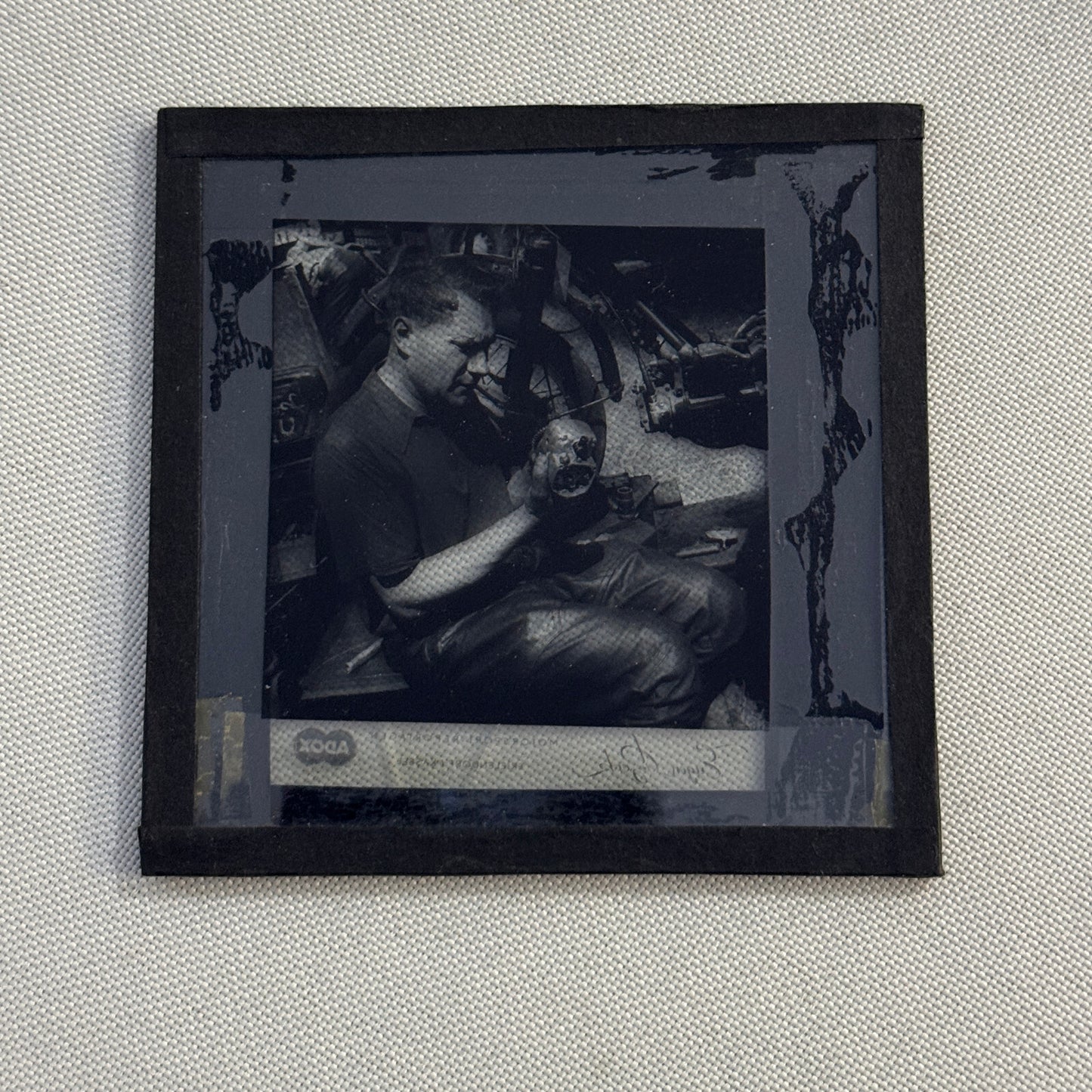 Antique Glass Plate Lantern Slide Motorcycle Sidecar Racing Hein Thorn Prikker