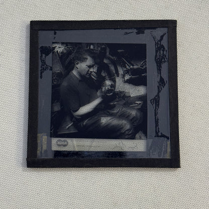 Antique Glass Plate Lantern Slide Motorcycle Sidecar Racing Hein Thorn Prikker