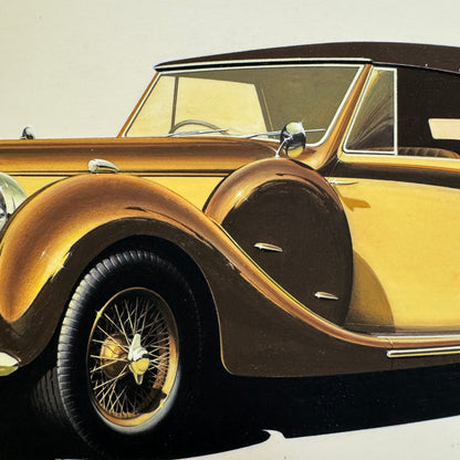 Vintage Lagonda V12 Automobile Illustration Art Drawing Hand Drawn