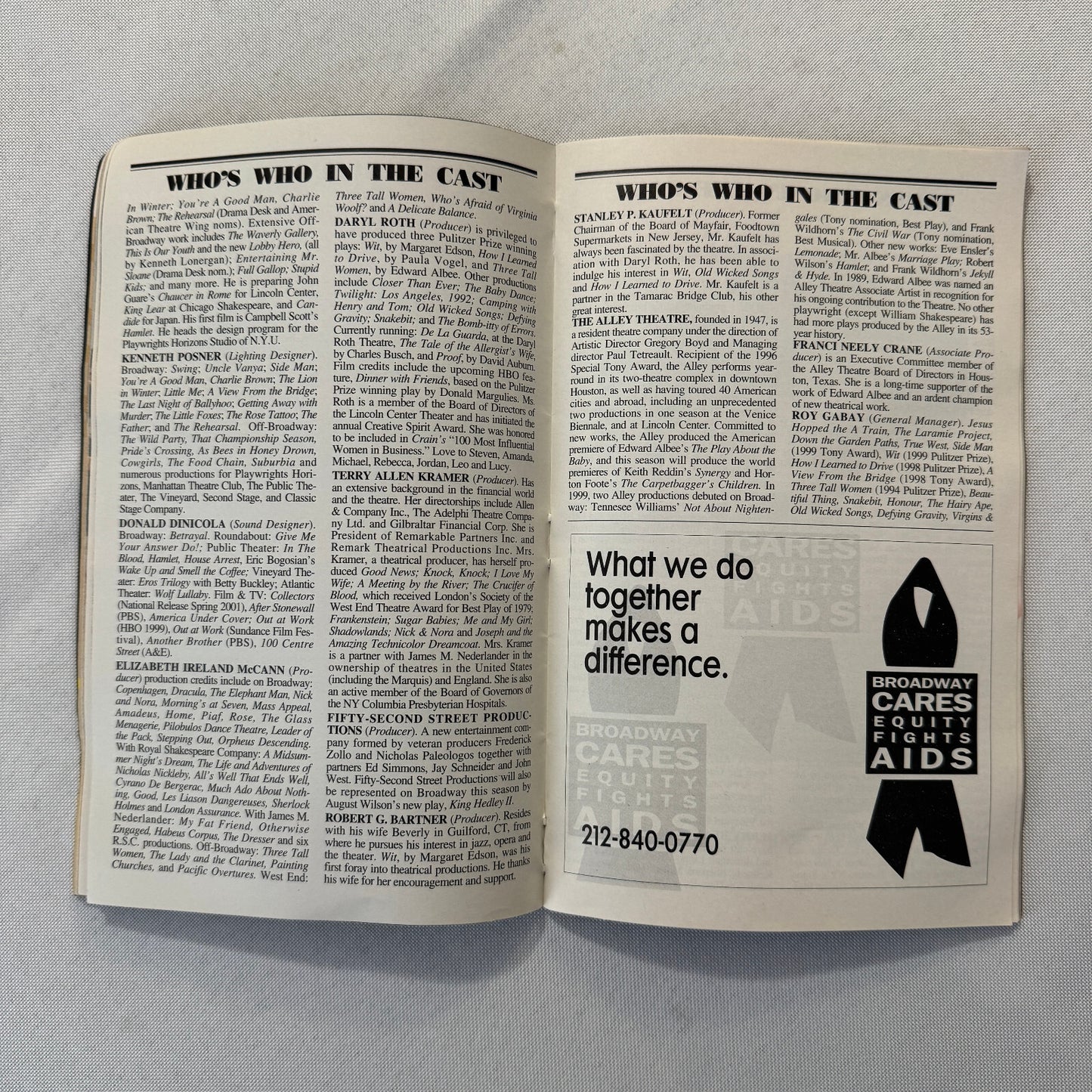The Play About the Baby Cast Signed Playbill 2001 Autographed Kathleen Early