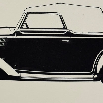 1936 Ford Club Cabriolet Automobile Illustration Art Drawing Hand Drawn