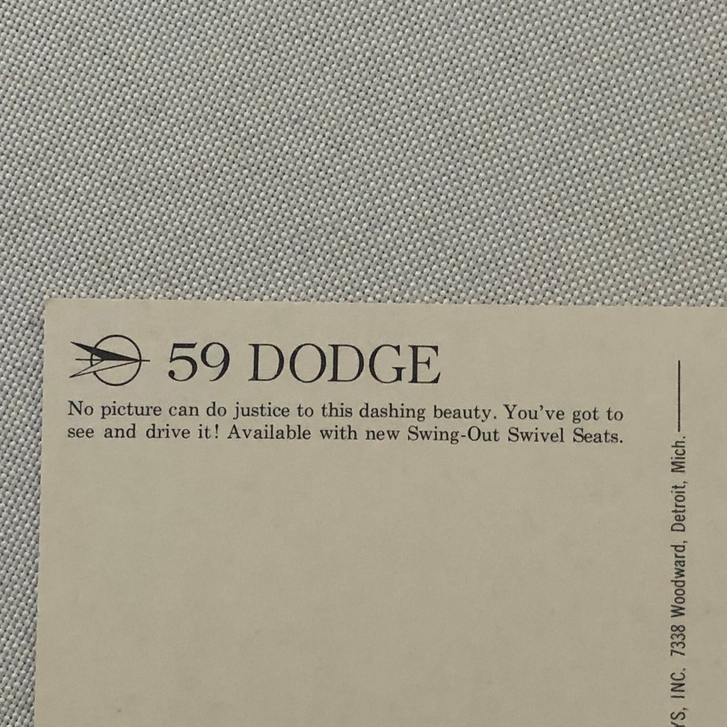 1959 Dodge Custom Royal Convertible Car Postcard Post Card Advertising