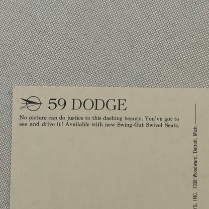 1959 Dodge Custom Royal Convertible Car Postcard Post Card Advertising