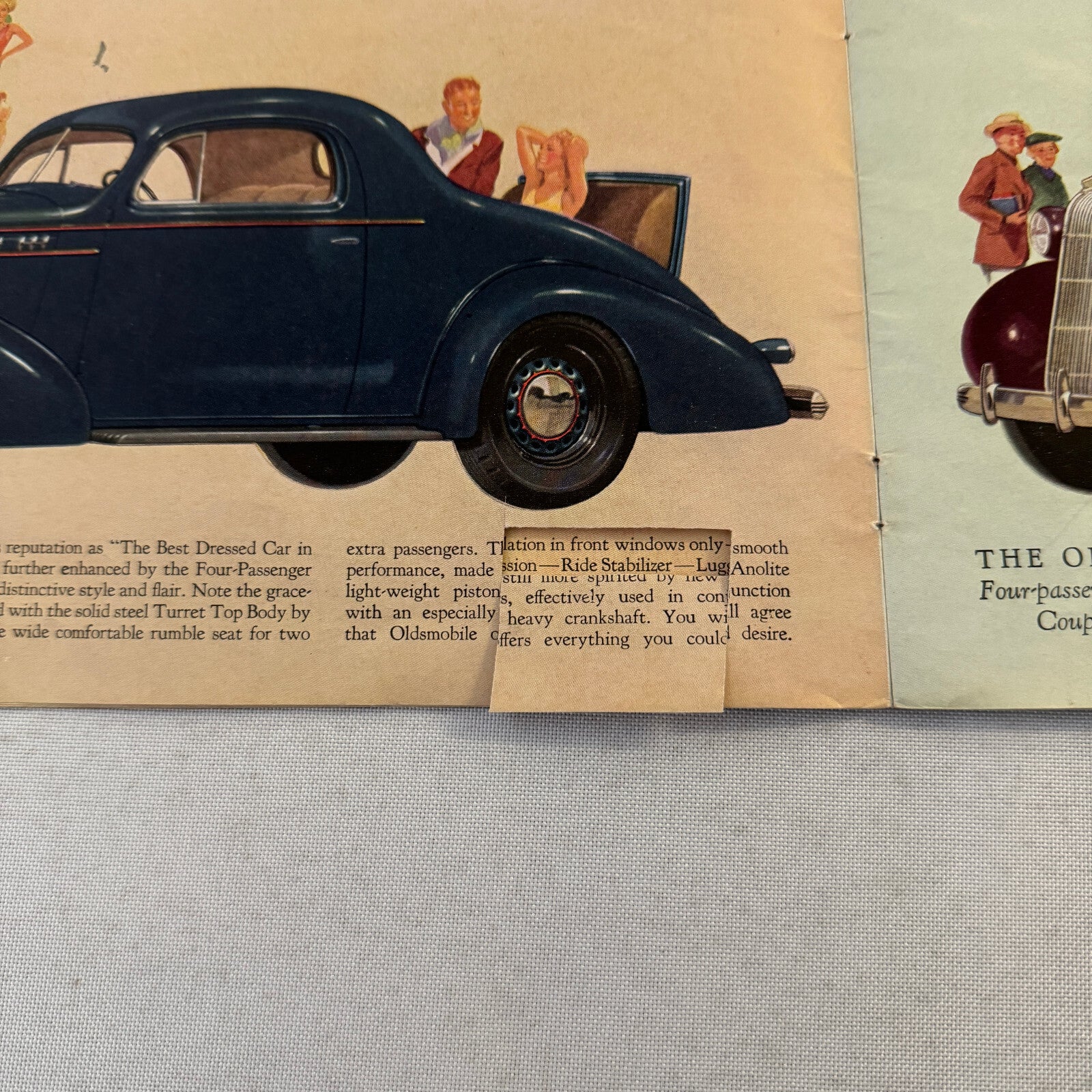 1936 Oldsmobile Six and Eight Sales Brochure Catalog Coupe Sedan Convertible
