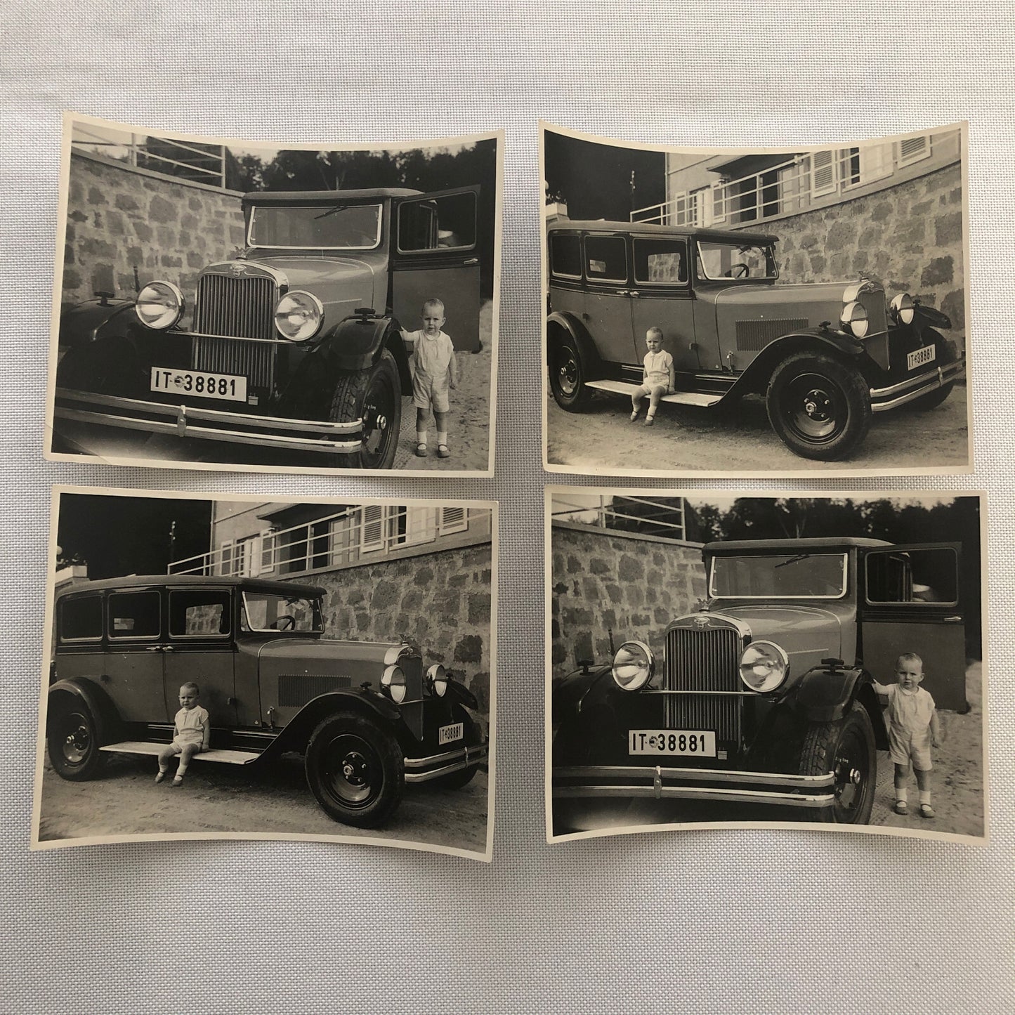 Vintage Photo Photograph Lot Baby Child with Wanderer Car 1930 AL22SM1