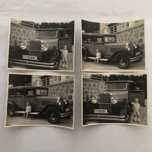 Vintage Photo Photograph Lot Baby Child with Wanderer Car 1930 AL22SM1