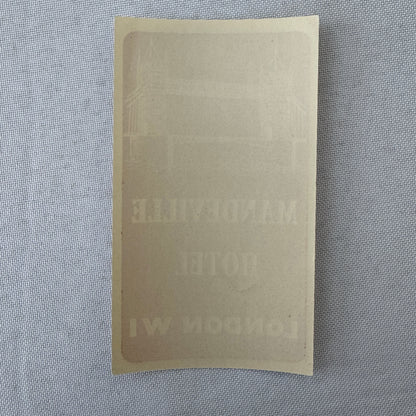 Vintage Hotel Travel Luggage Label Mandeville Hotel London