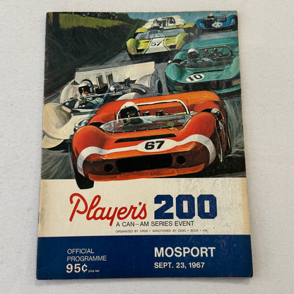 1967 Can Am Racing Program Players 200 Mosport Canada CanAm Bruce McLaren +