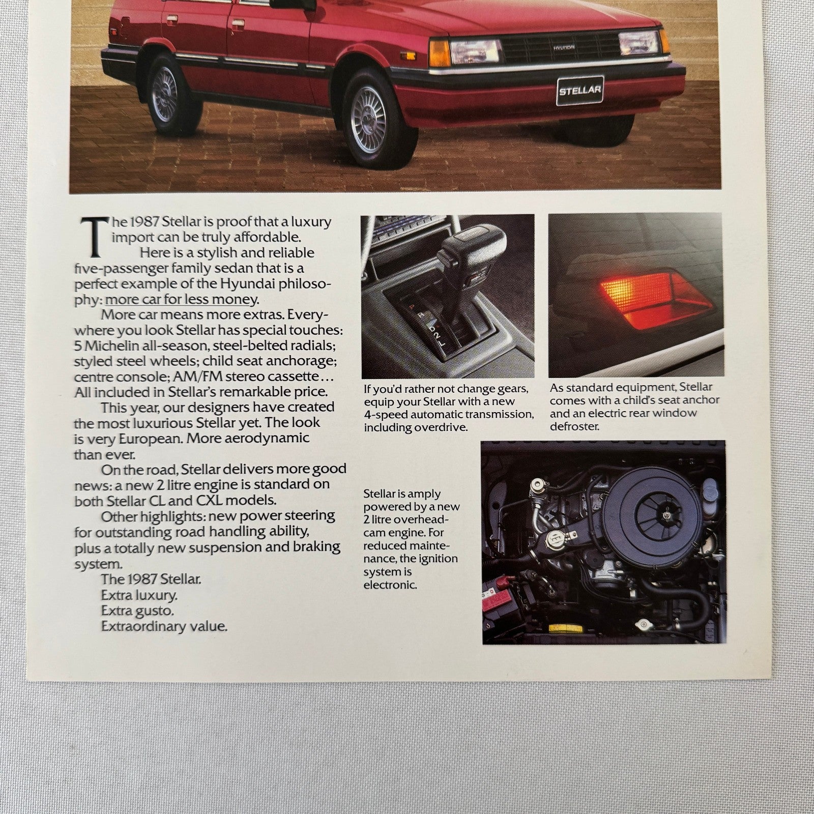 Vintage Stellar II Car Sales Sheet Brochure Canadian Market