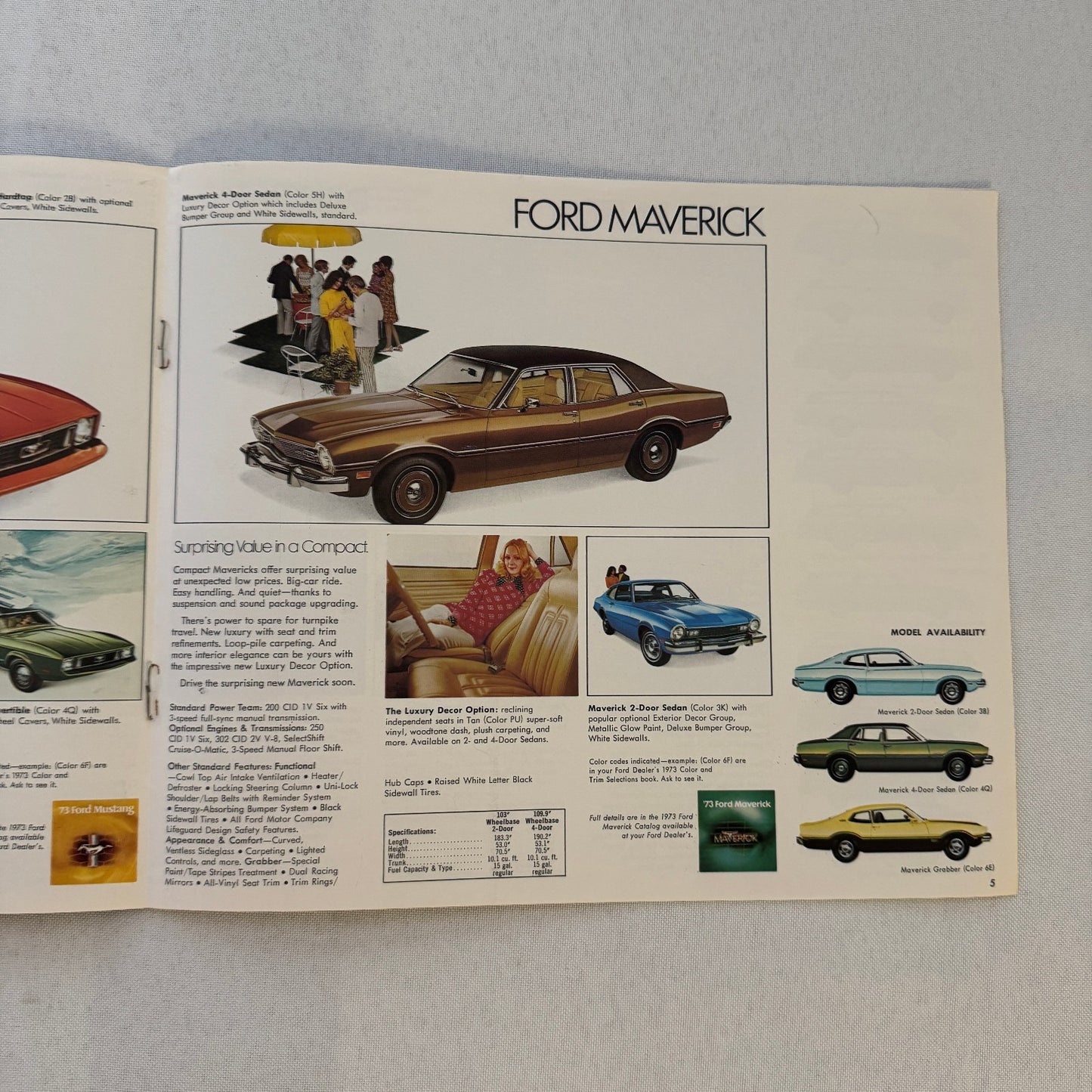 1973 Ford Sales Brochure Galaxie Torino Pinto Mustang Maverick Thunderbird Wagon