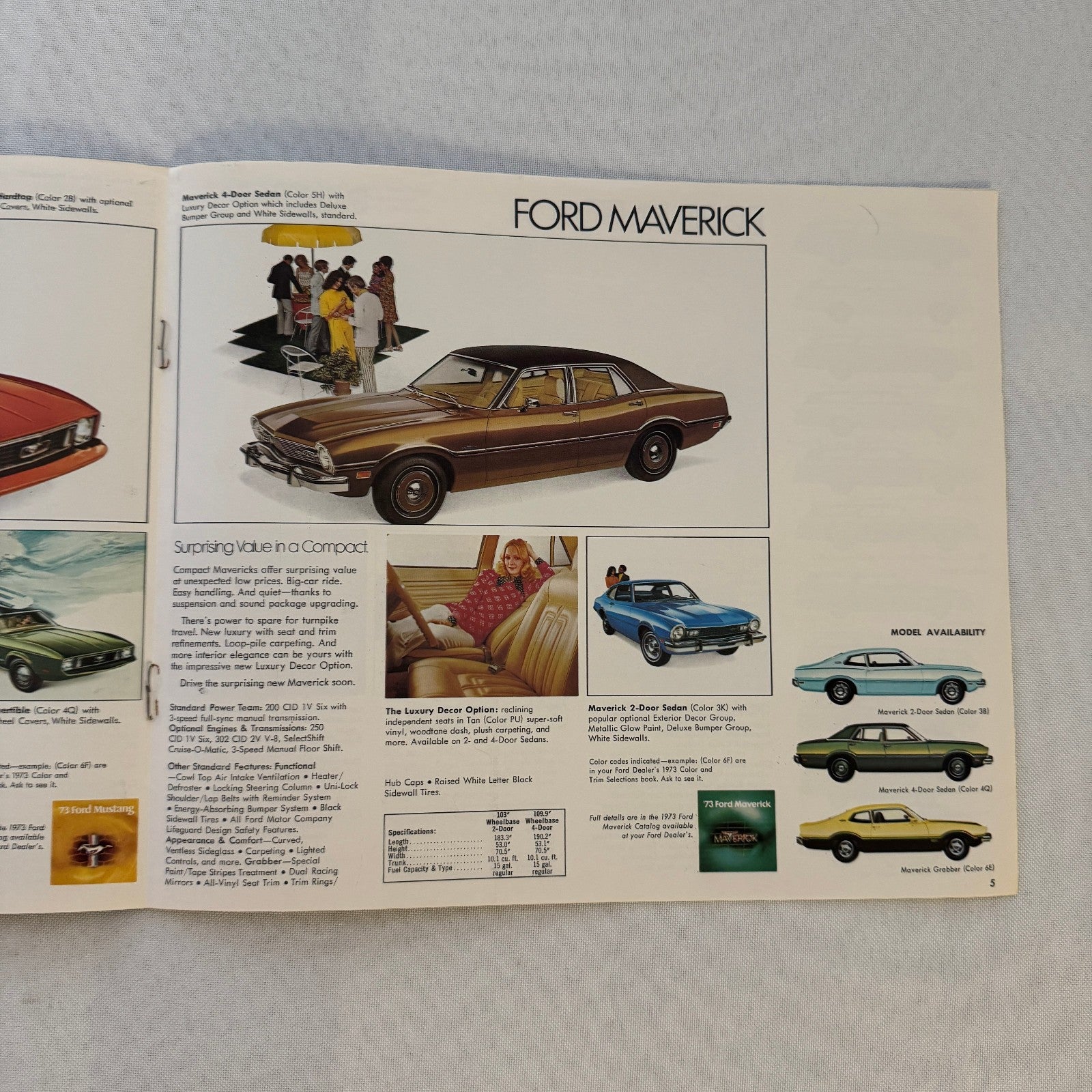 1973 Ford Sales Brochure Galaxie Torino Pinto Mustang Maverick Thunderbird Wagon