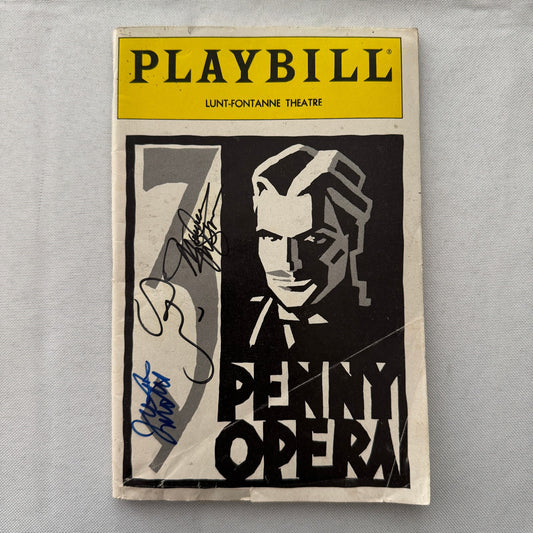 3 Penny Opera Cast Signed Playbill Autographed Sting Maureen McGovern 1989