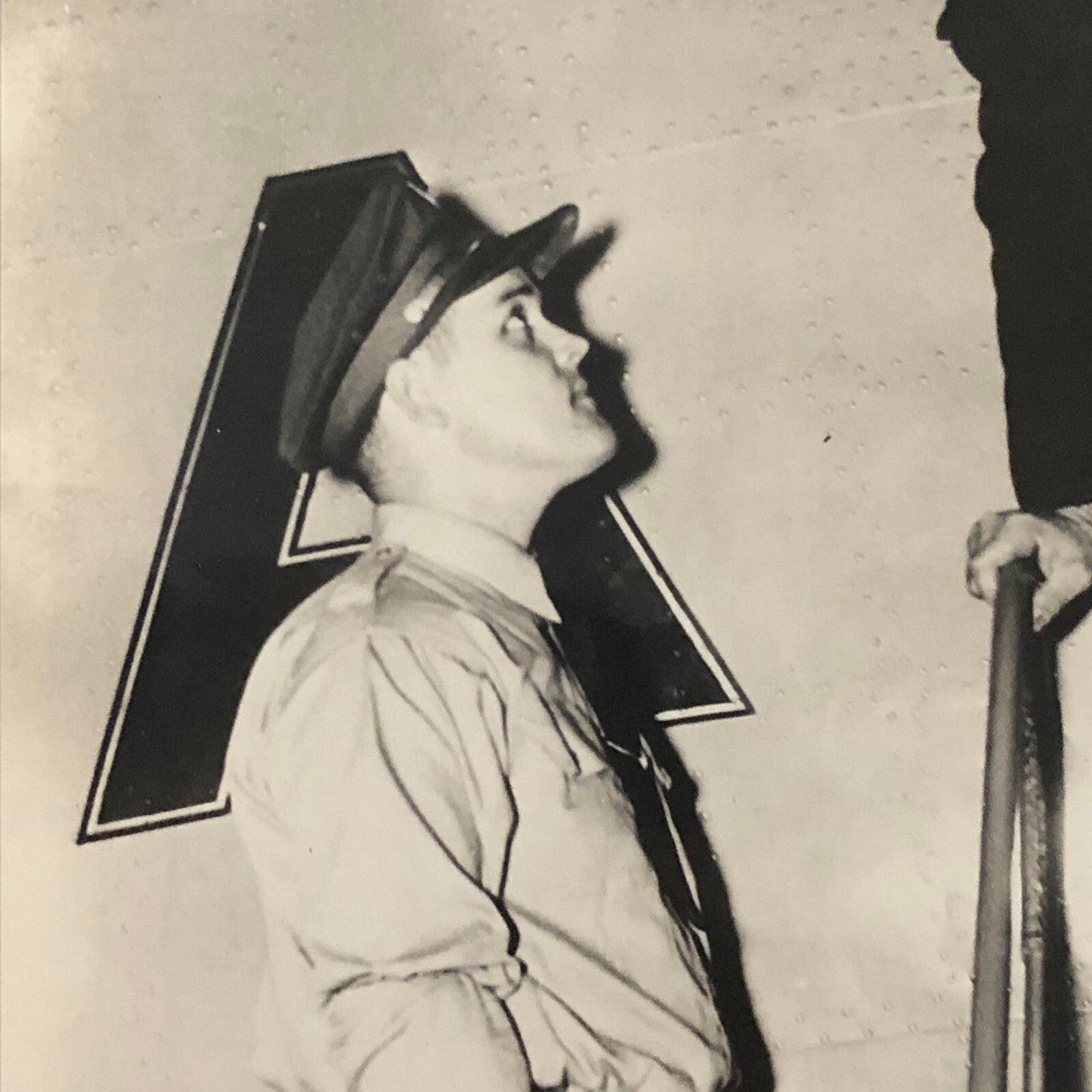 Baseball Player Dizzy Dean on Plane Airplane with Pilot Photo Photograph Vintage