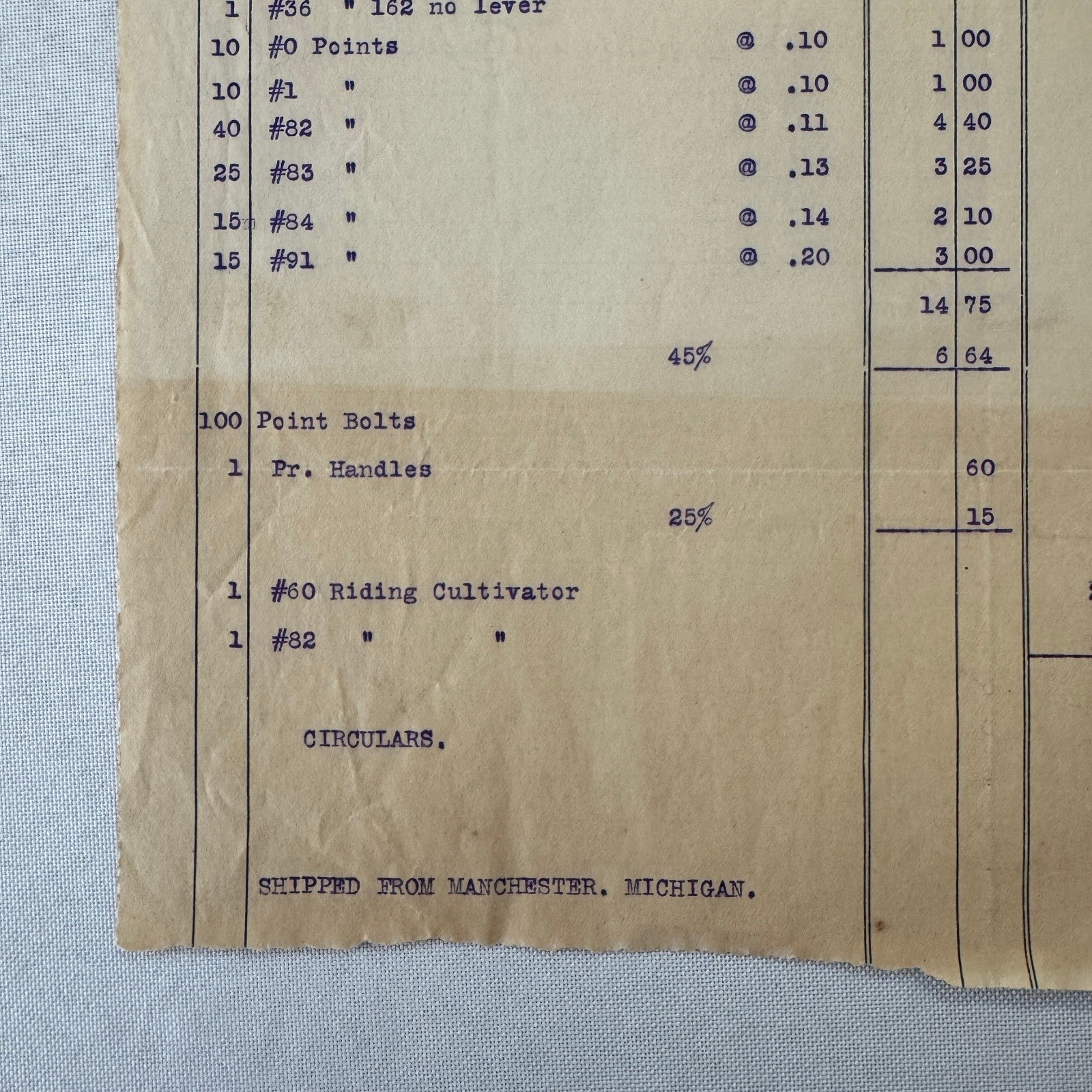 Bateman Manufacturing Receipt Letterhead Document Grenloch New Jersey 1908 Farm