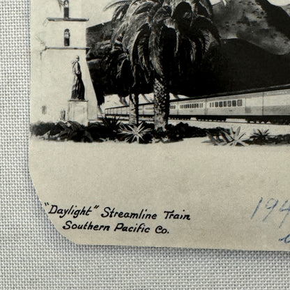 Vintage Train Postcard Clipping Daylight Streamline Train Southern Pacific