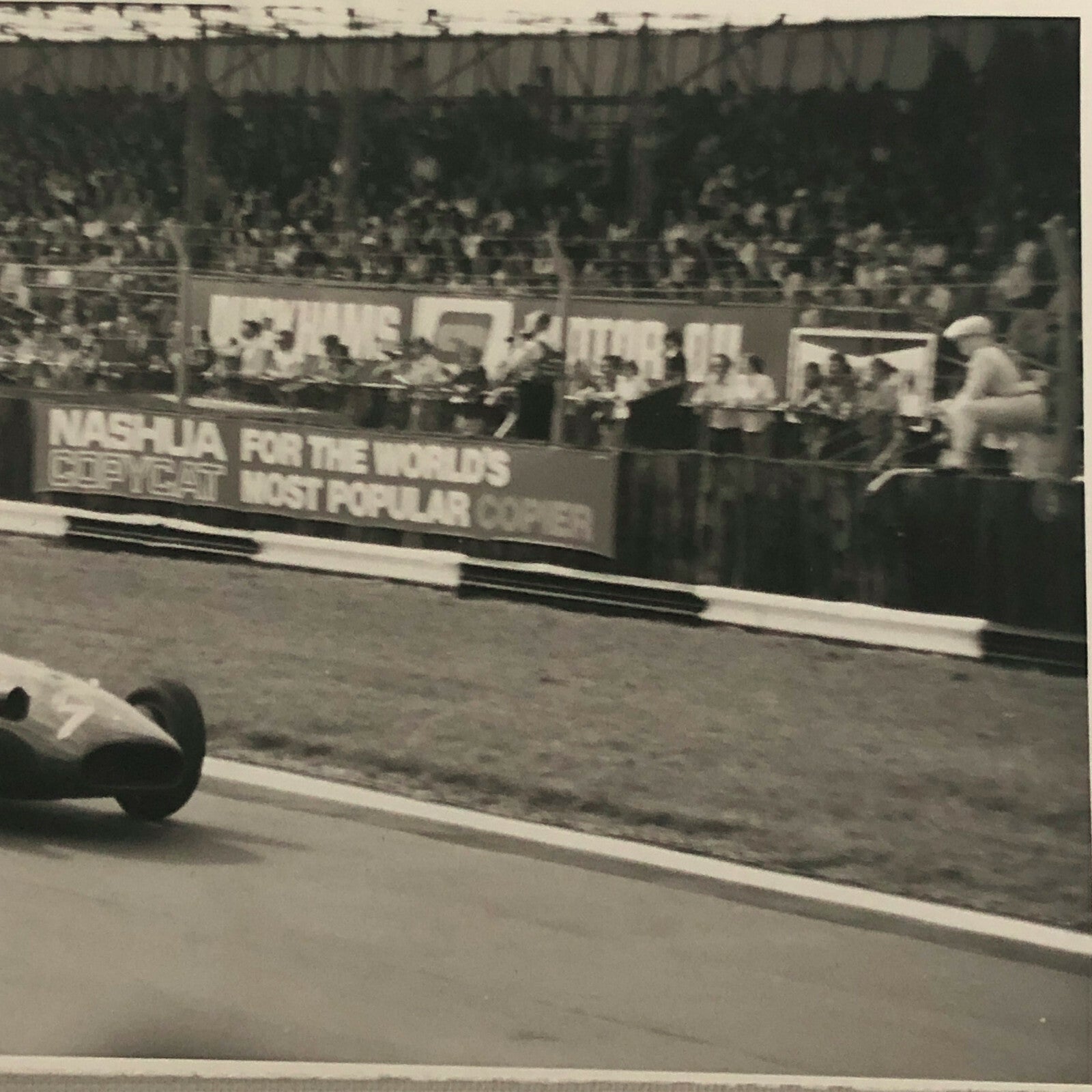 Vintage Racing Photo Photograph Stirling Moss in Maserati 250F at Silverstone  