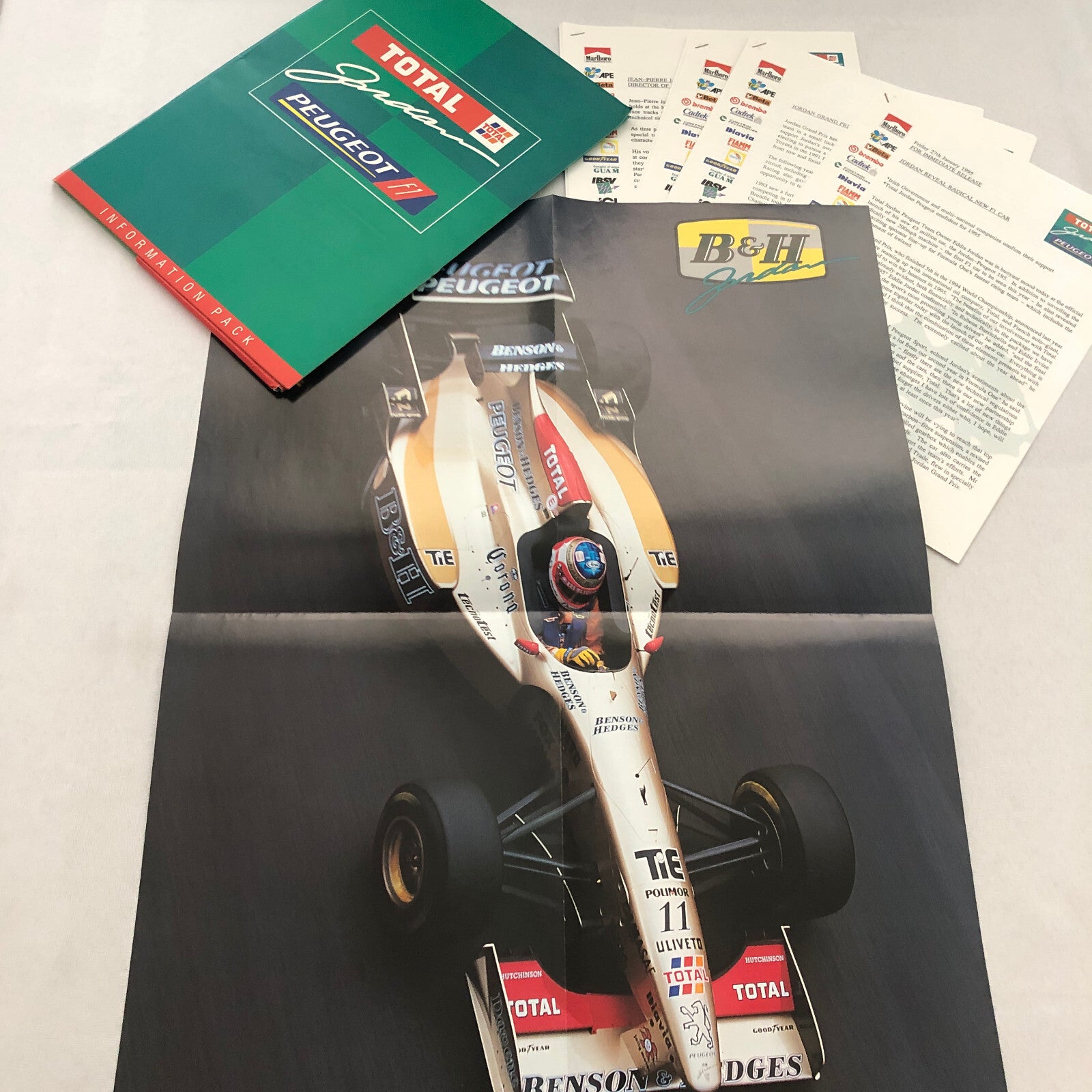Jordan Peugeot F1 Formula One Racing Team Press Kit Rubens Barrichello