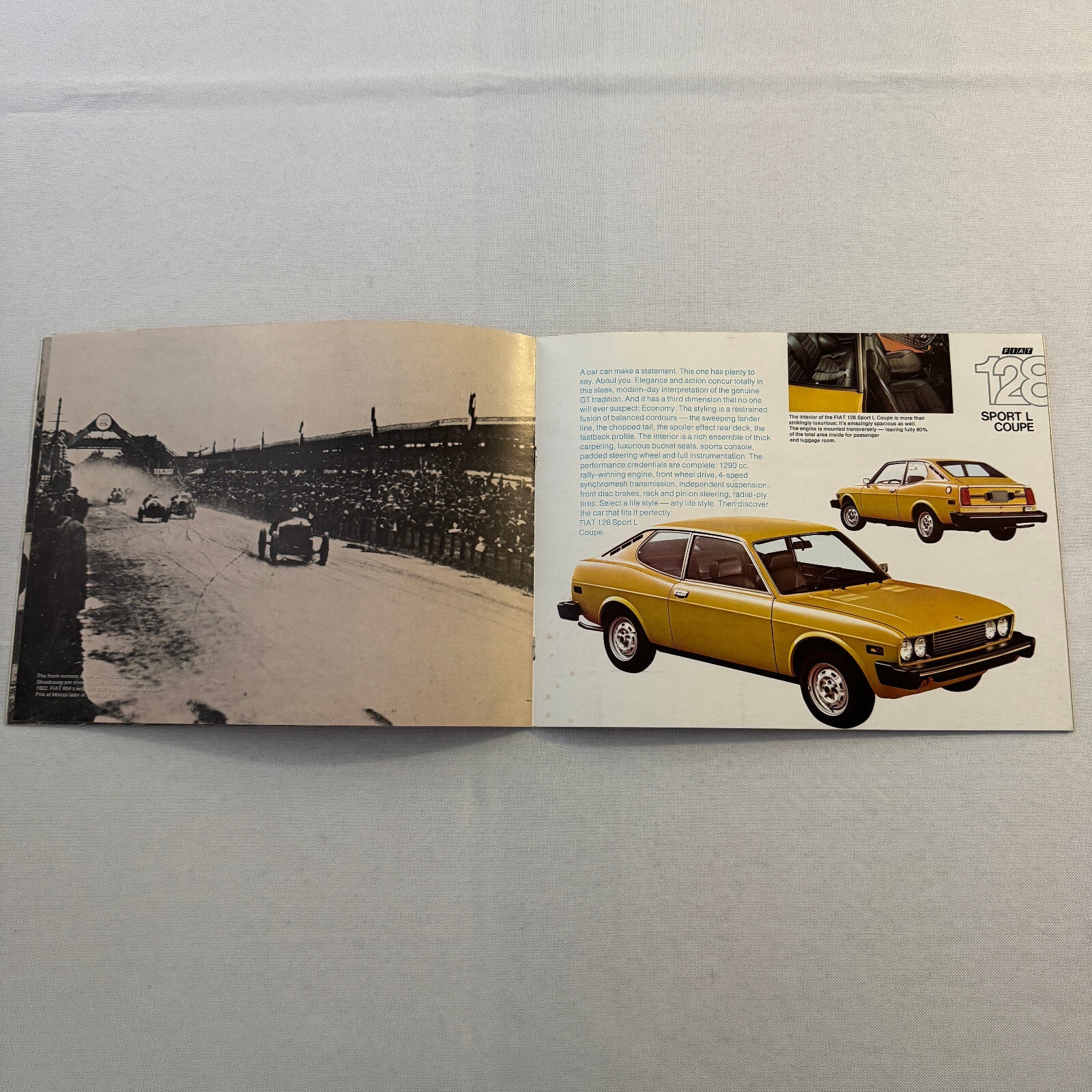 1974 Fiat Sports Car Sales Brochure Catalog 124 Sport Spider X1/9 X19 Sport L