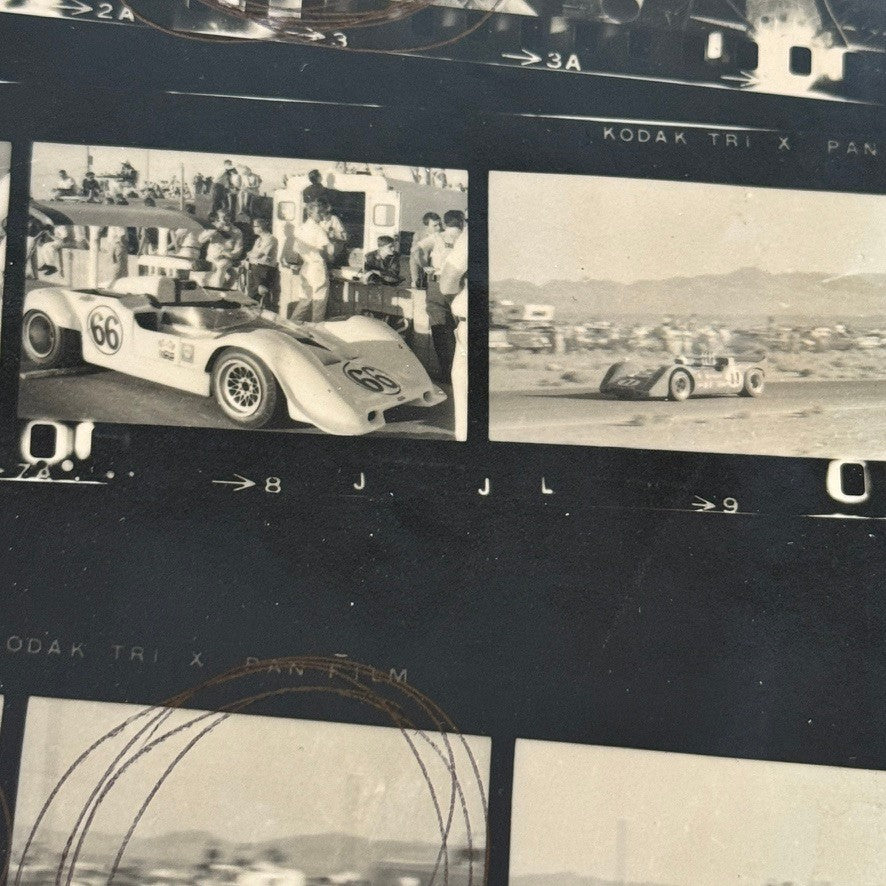 Vintage 1969 Las Vegas Can Am Racing Photo Contact Sheet Photograph Chaparral