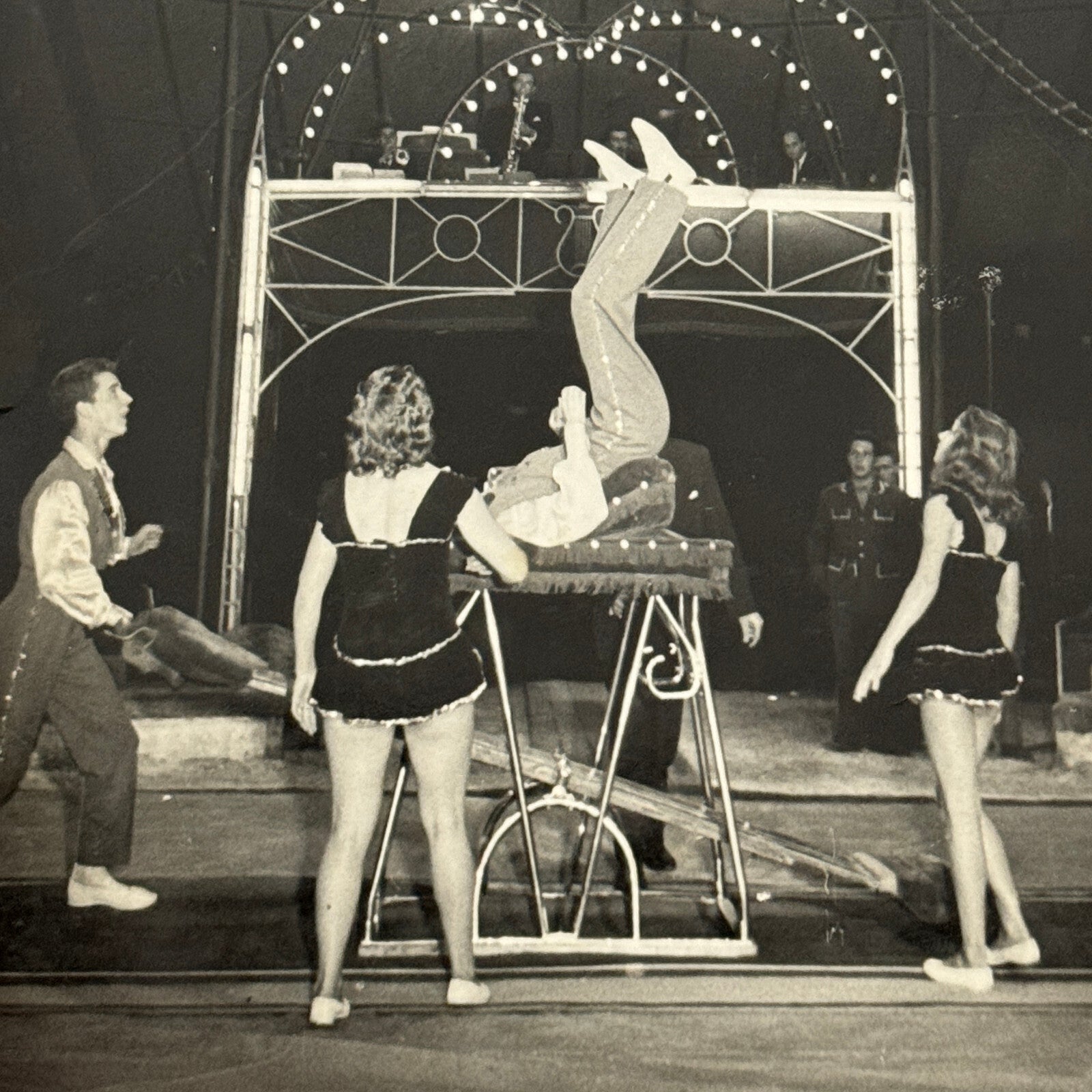 Vintage Circus Acrobat Tumbling Act Real Photo Postcard Post Card European