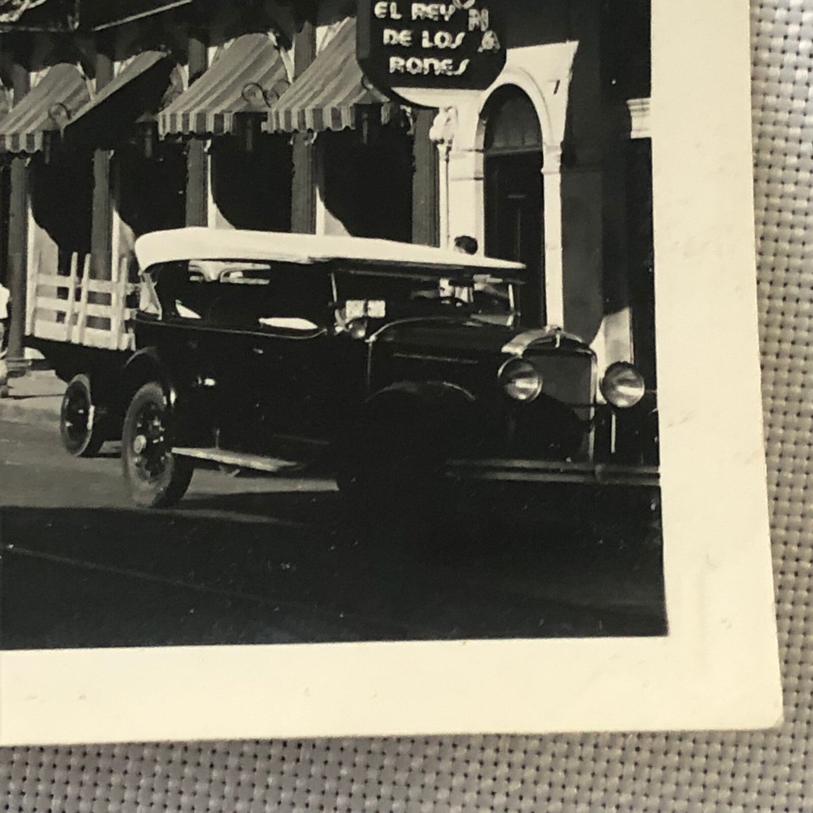 Vintage Street Scene Snapshot Photo Photograph Cars Automobile Club Building