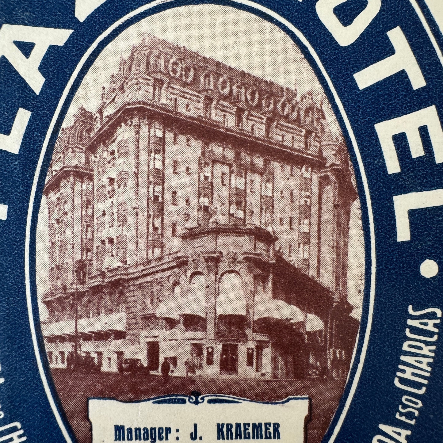 Vintage Hotel Travel Luggage Label Plaza Hotel Buenos Aires Argentina