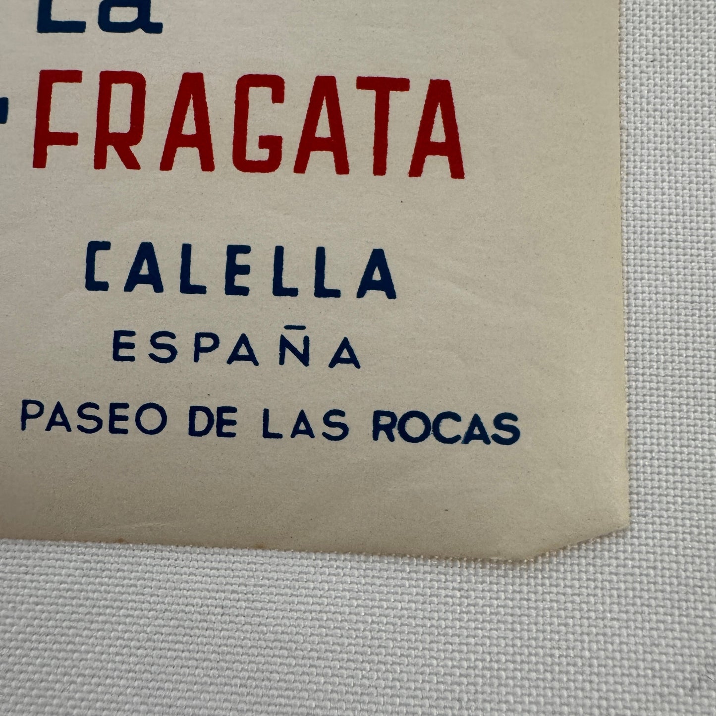 Vintage Spanish Hotel Label Spain Hotel La Fragata Costa Dorada