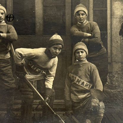 Antique Hockey RPPC Real Photo Postcard Post Card Amateur Team Players