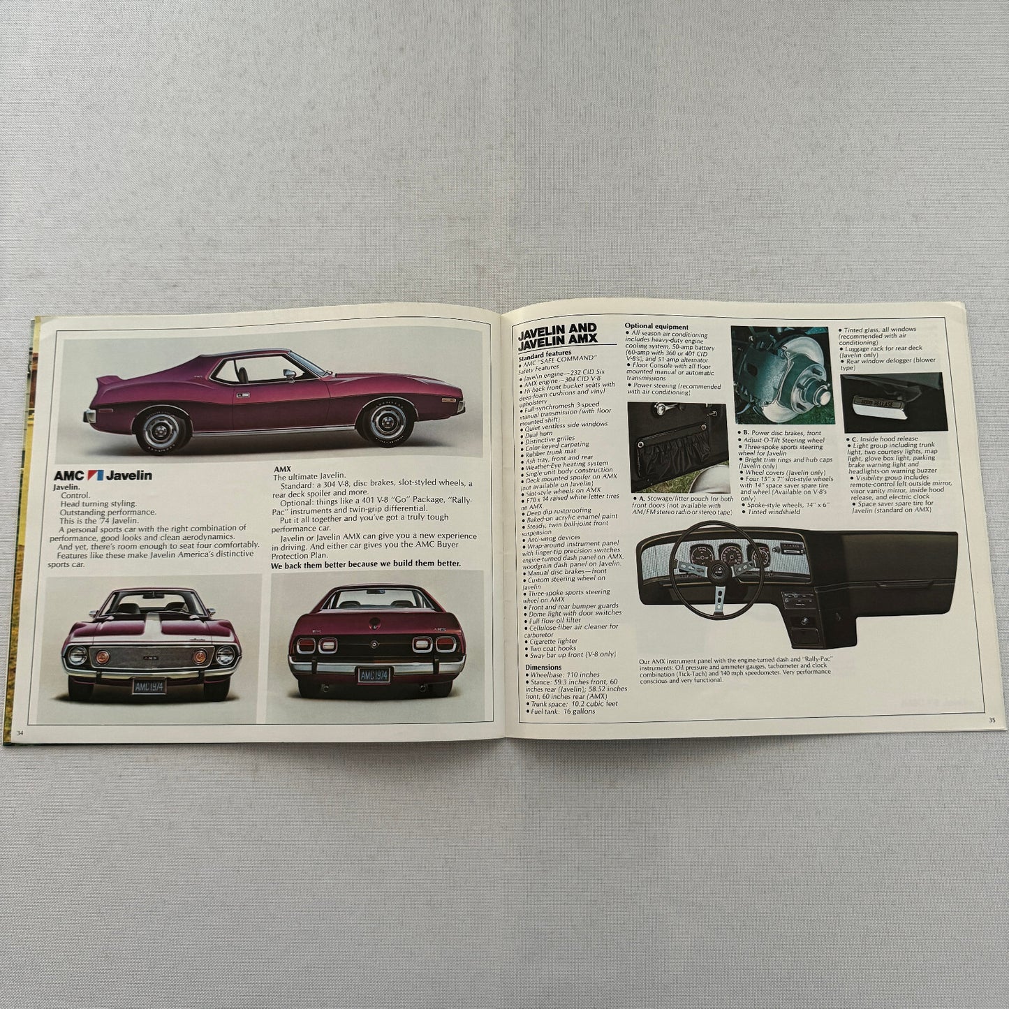 1974 AMC Car Sales Brochure Catalog Matador Gremlin Hornet Javelin Ambassador