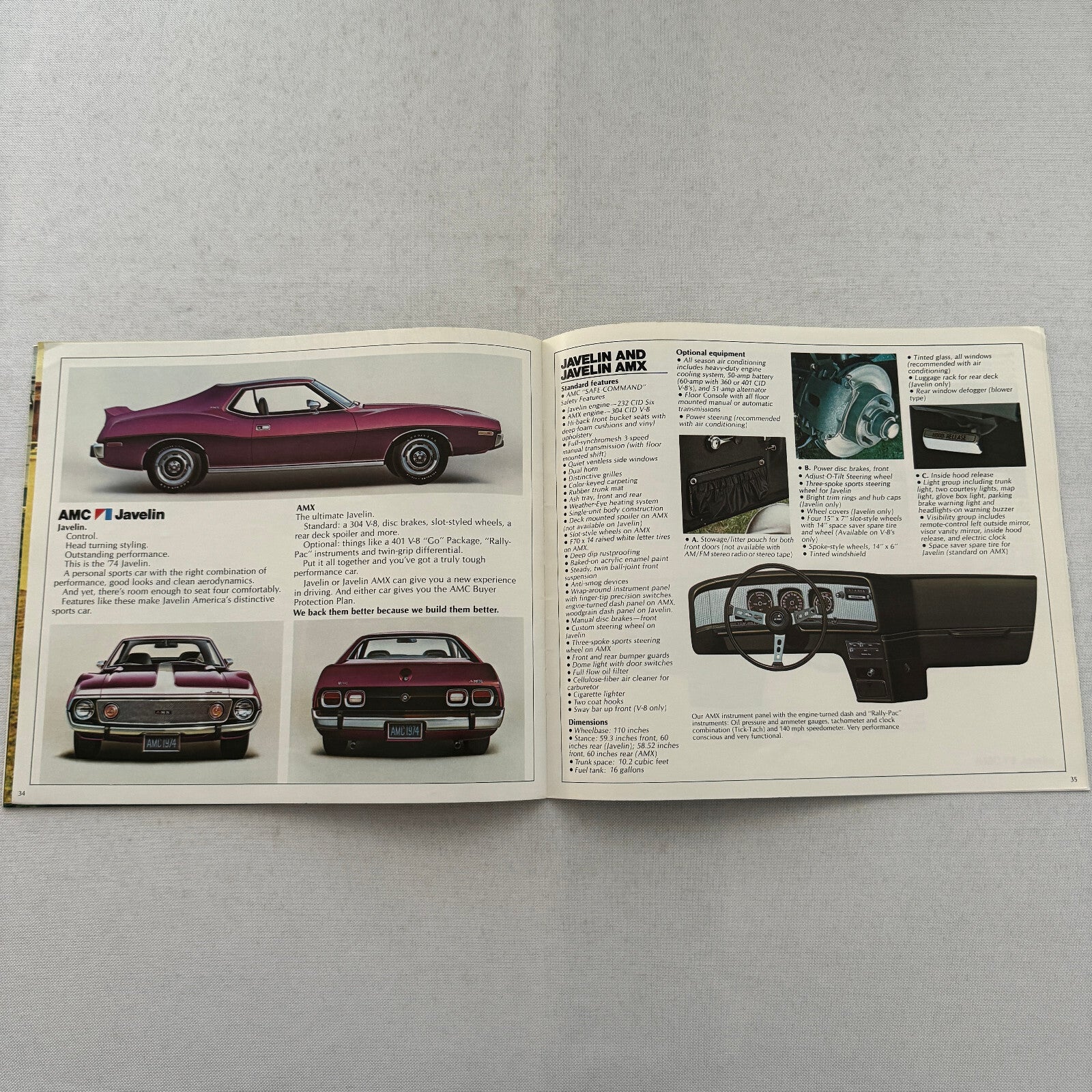 1974 AMC Car Sales Brochure Catalog Matador Gremlin Hornet Javelin Ambassador