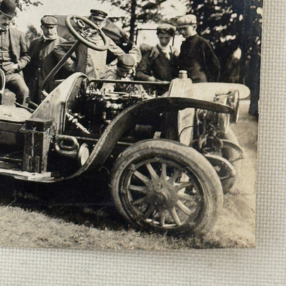 Vintage Photo Photograph Print People with Early Automobile Car Jalopy Wrecked