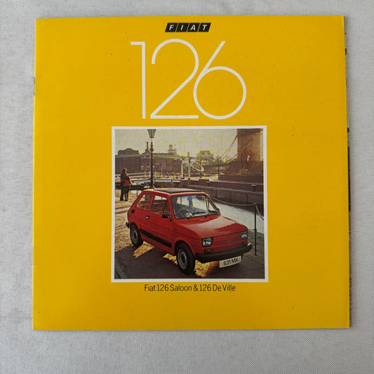 Fiat 126 Saloon and Fiat 126 DeVille Car Sales Brochure Catalog Vintage UK