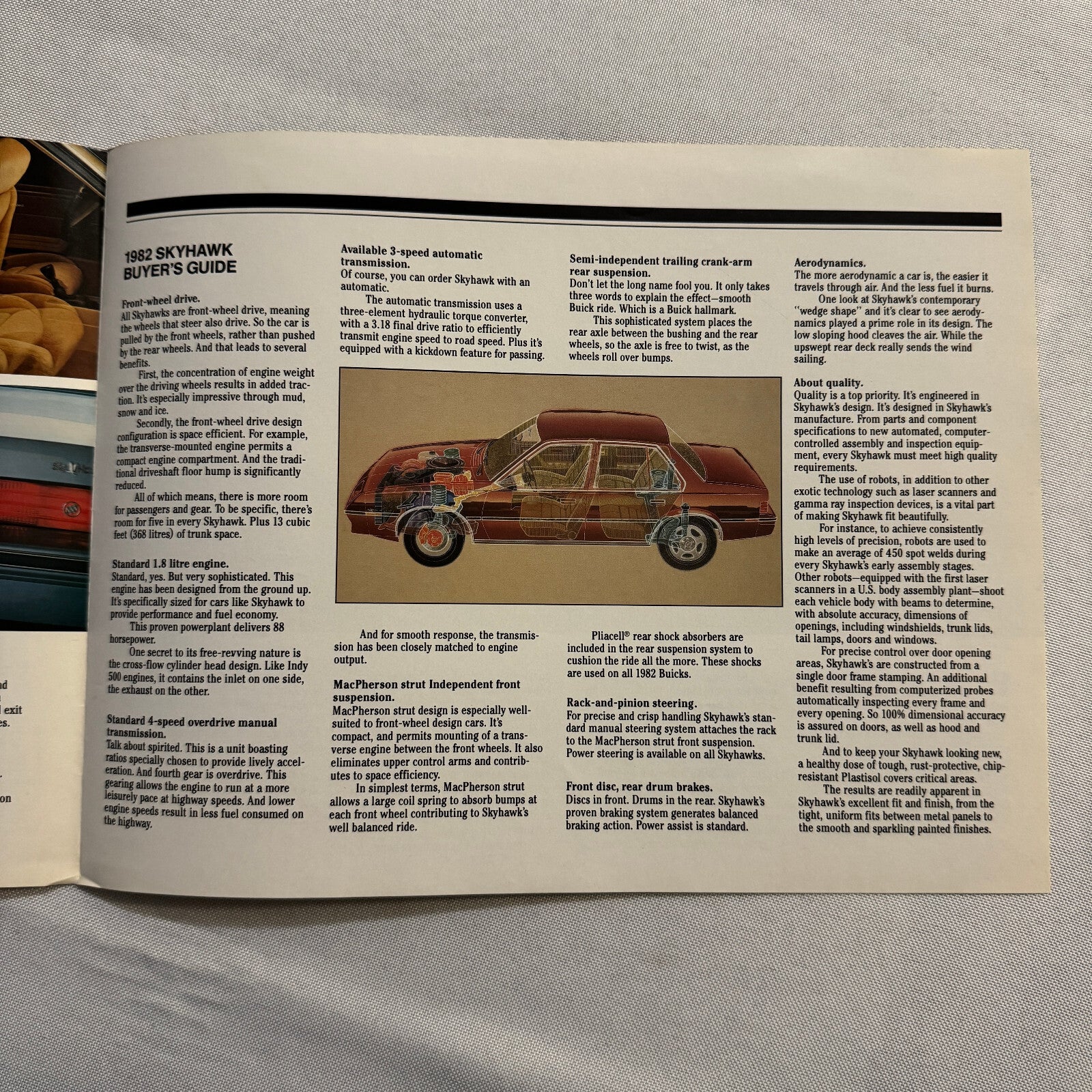 1982 Buick Skyhawk Car Sales Brochure Catalog Coupe Sedan Limited