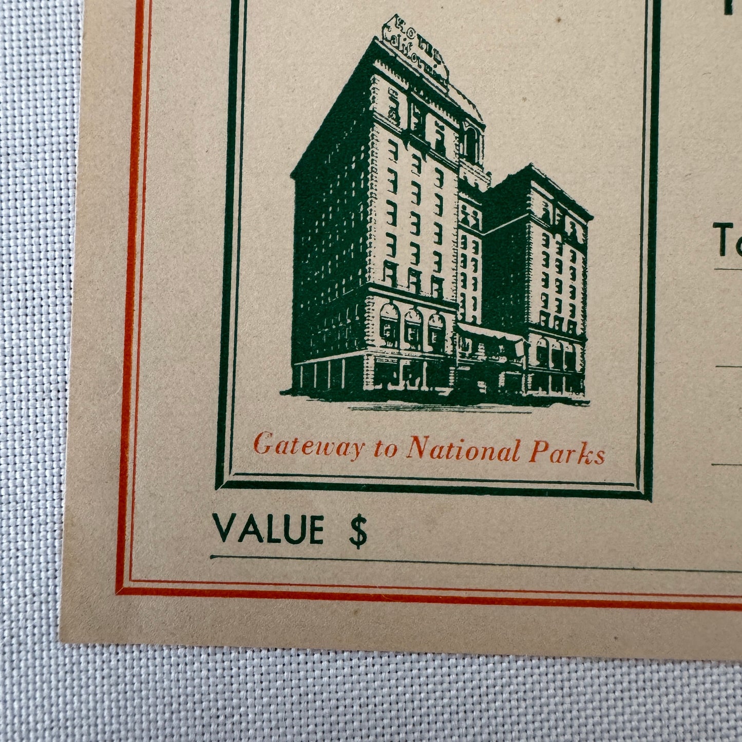 Vintage Hotel Travel Luggage Label Hotel Californian Fresno California CA