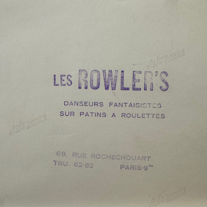 Vintage Circus Photo Les Rowlers Rollerskating Act Performer Photograph