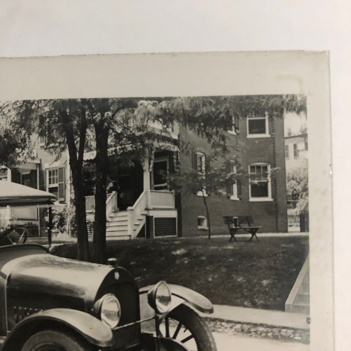 Antique Glass Plate Lantern Slide Photo Car Automobile Family Baby Children